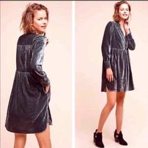 Anthropologie Green Velvet Dress - Holding Horses